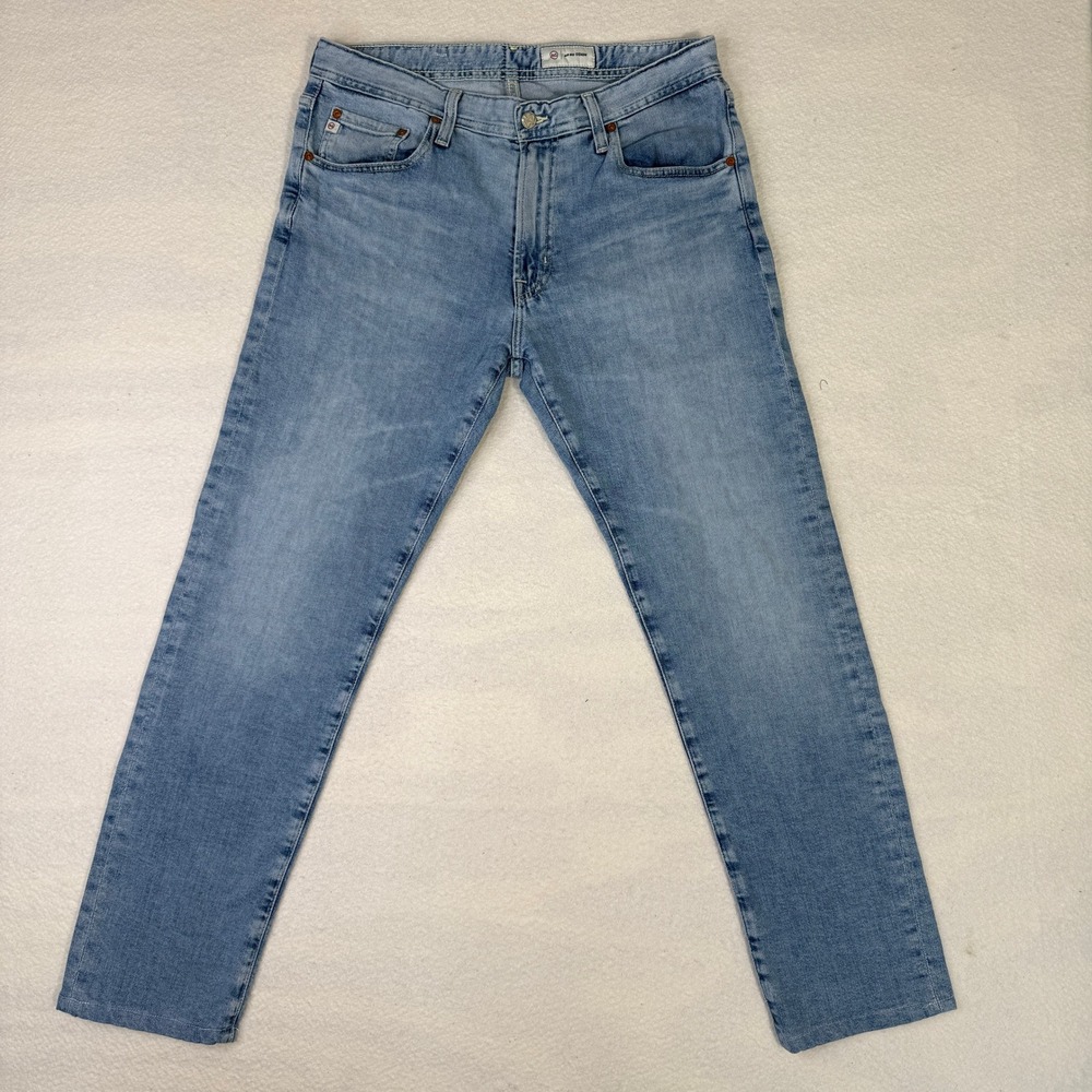 AG Adriano Goldschmied Tellis Modern Slim Jeans Light Wash Mens 34x30 Hemmed